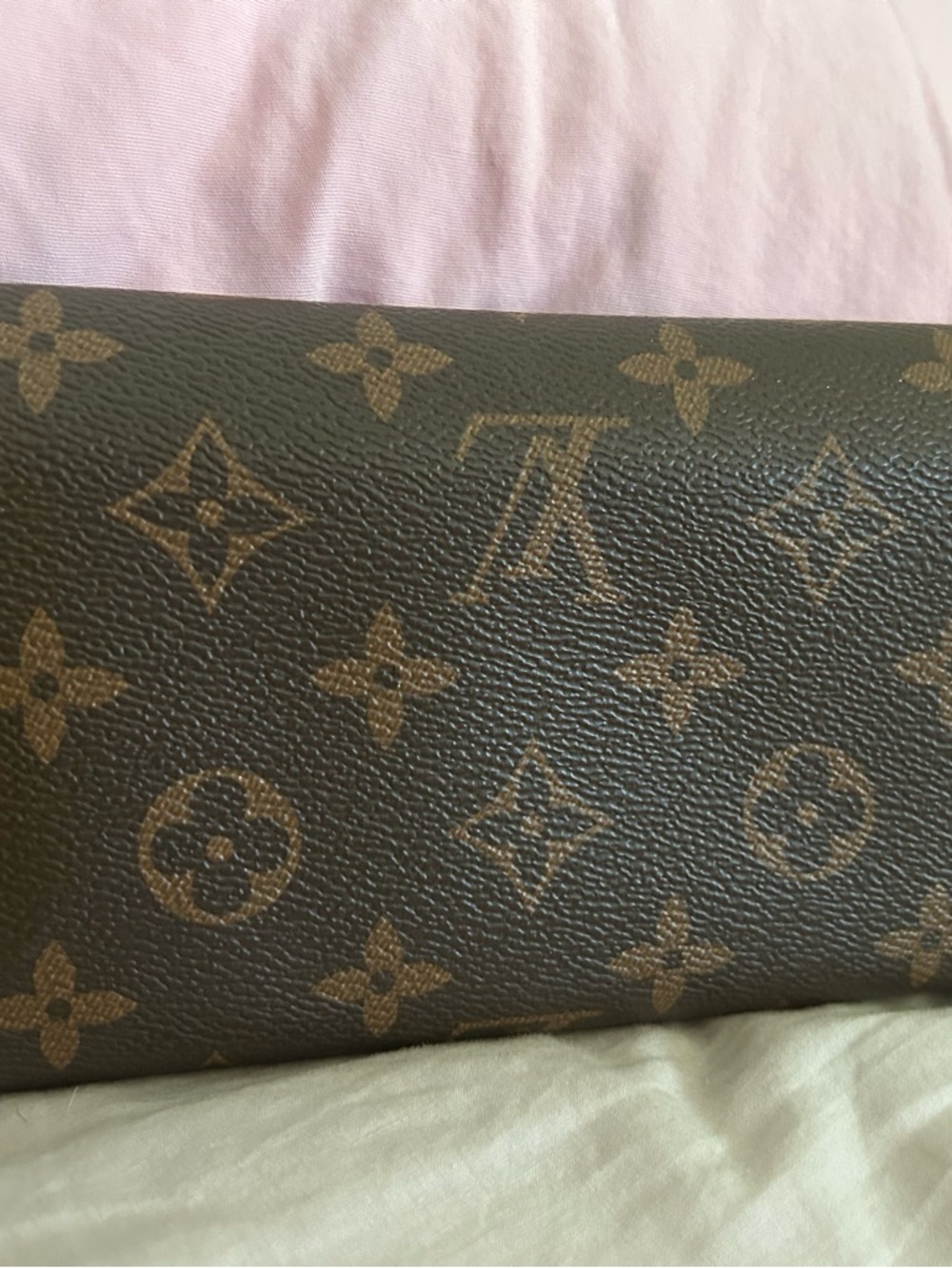 Louis Vuitton Brown Monogram Continental Wallet with Pink Button - Picture 2 of 6